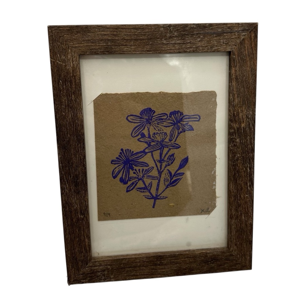 Hand Printed Botanical Linocut Art 9/9 Tedious Little Things